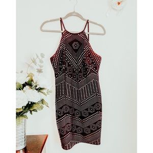 Glam halter top mini dress